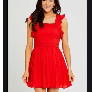 Red Ruffled Summer Dress